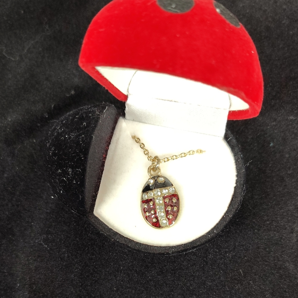 Adorable Lady Bug Necklace. New In Box